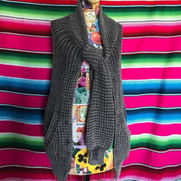 Alexander Wang Sweater Cape Shawl Cable Knit - Picture 3 of 8